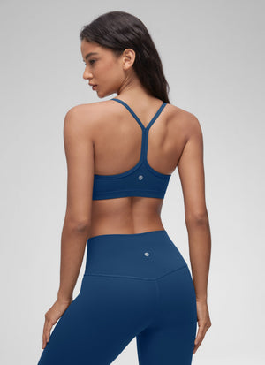 Ruched V Neck Sports Bra - Ruched Front, V Neckline