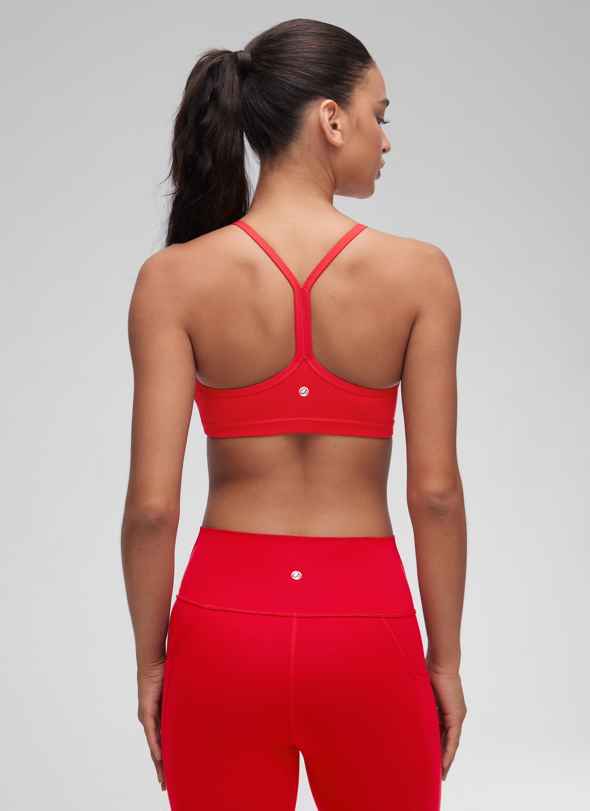 Ruched V Neck Sports Bra - Ruched Front, V Neckline