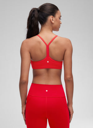Ruched V Neck Sports Bra - Ruched Front, V Neckline