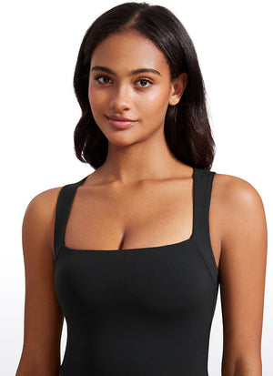 Longline Sports Bra Crop Top - Built-in Bra, Extended Hem