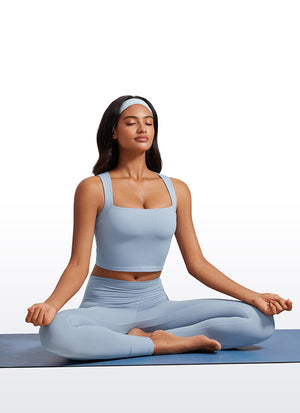 Longline Sports Bra Crop Top - Built-in Bra, Extended Hem
