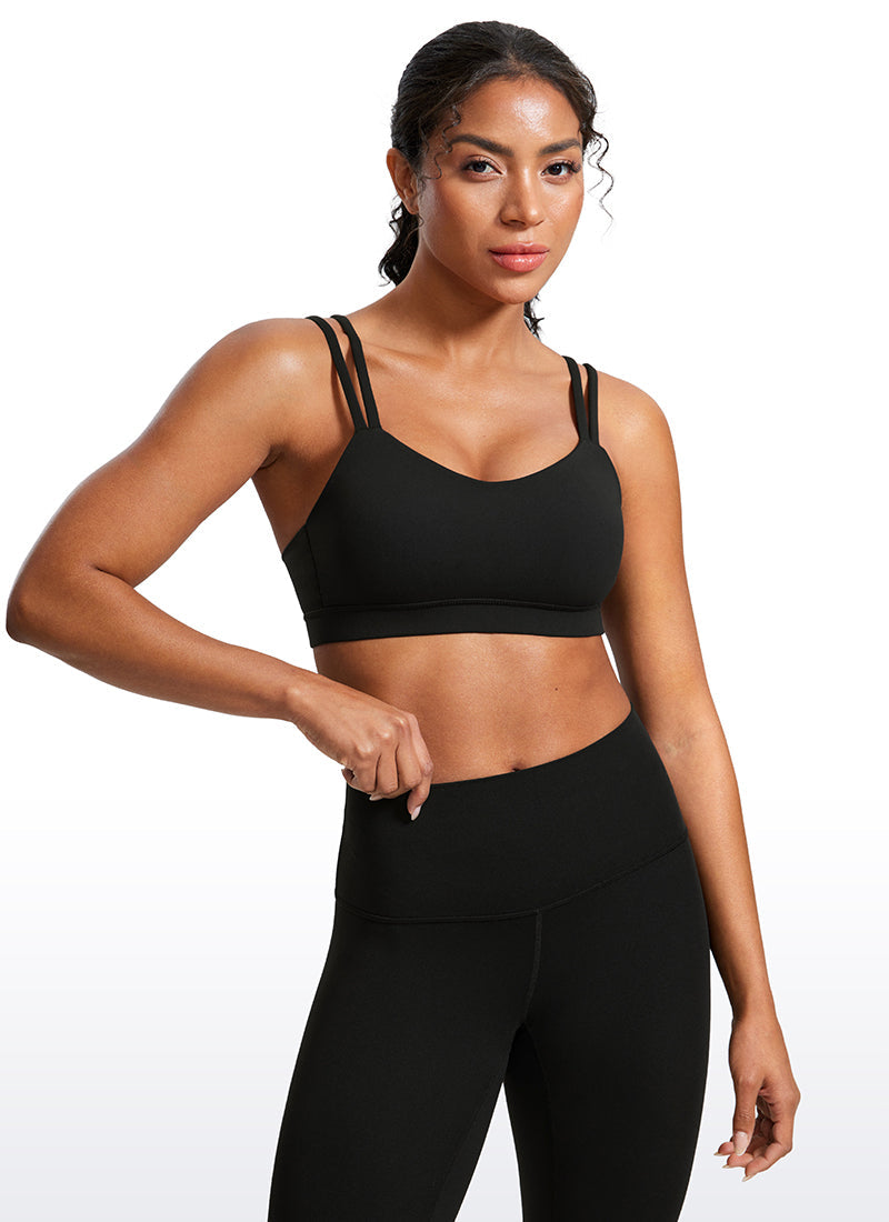 Strappy Molded Sports Bra - Double Straps, Moulded Cups