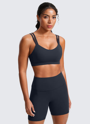 Strappy Molded Sports Bra - Double Straps, Moulded Cups