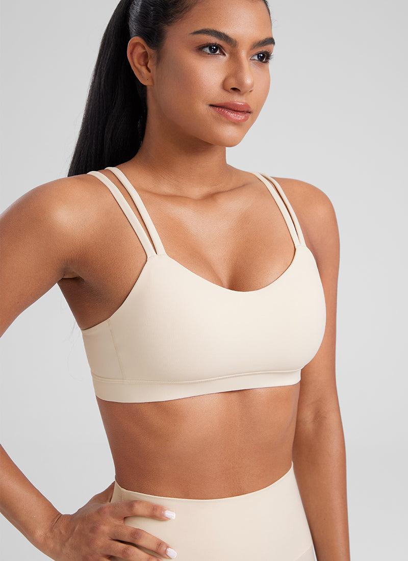 Strappy Molded Sports Bra - Double Straps, Moulded Cups