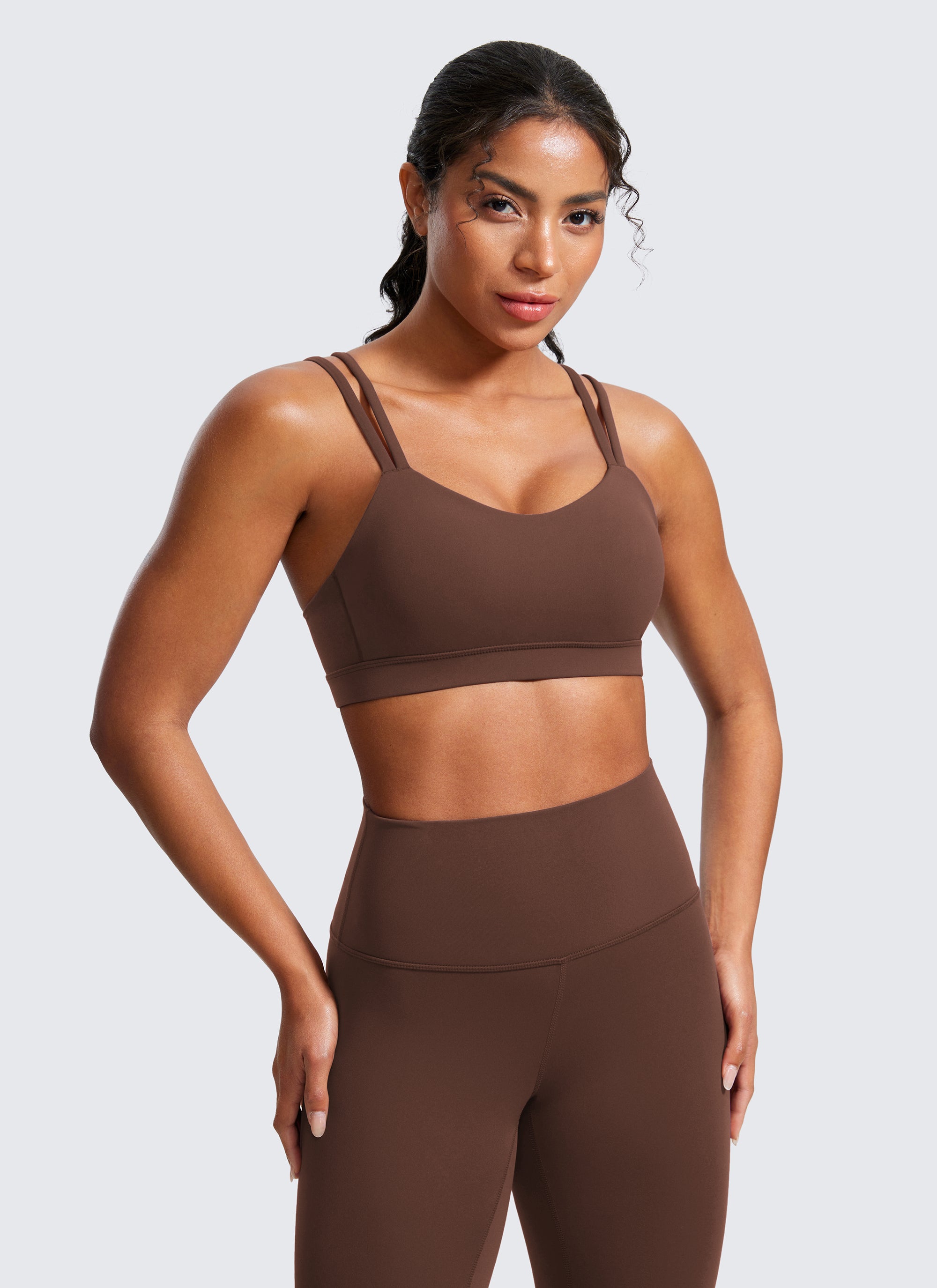 Strappy Molded Sports Bra - Double Straps, Moulded Cups