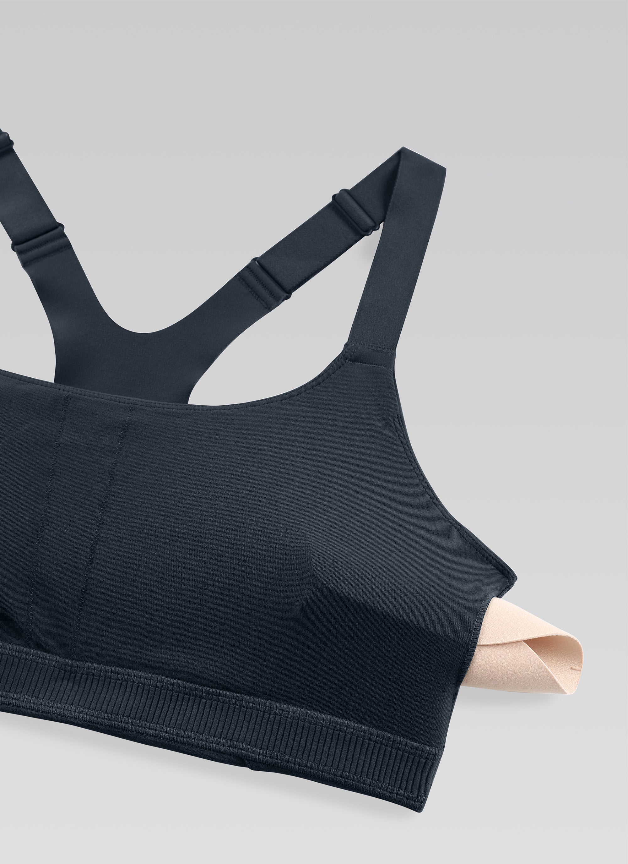 Padded Sports Bra - Adjustable Straps, Removable Padding