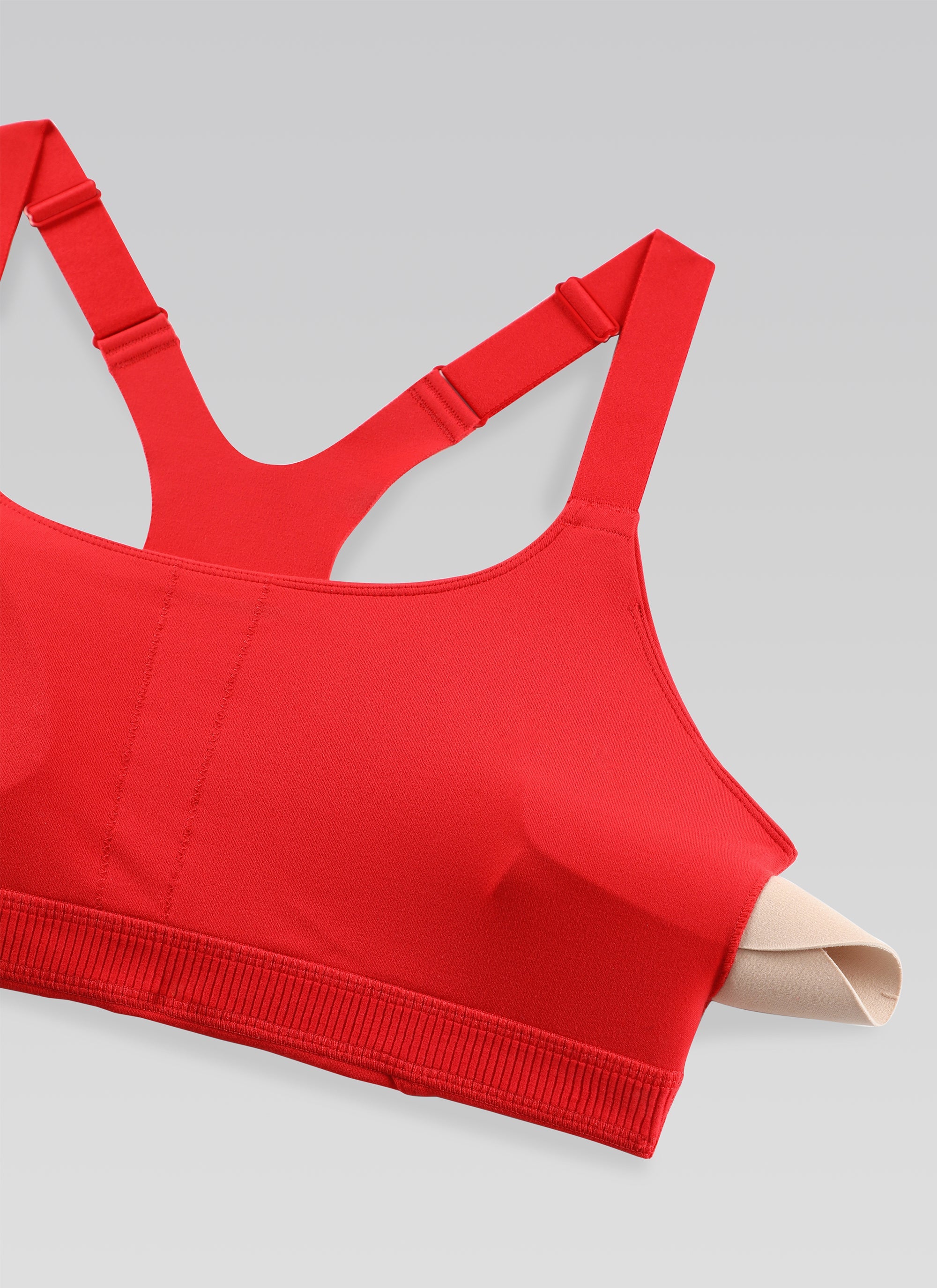 Padded Sports Bra - Adjustable Straps, Removable Padding