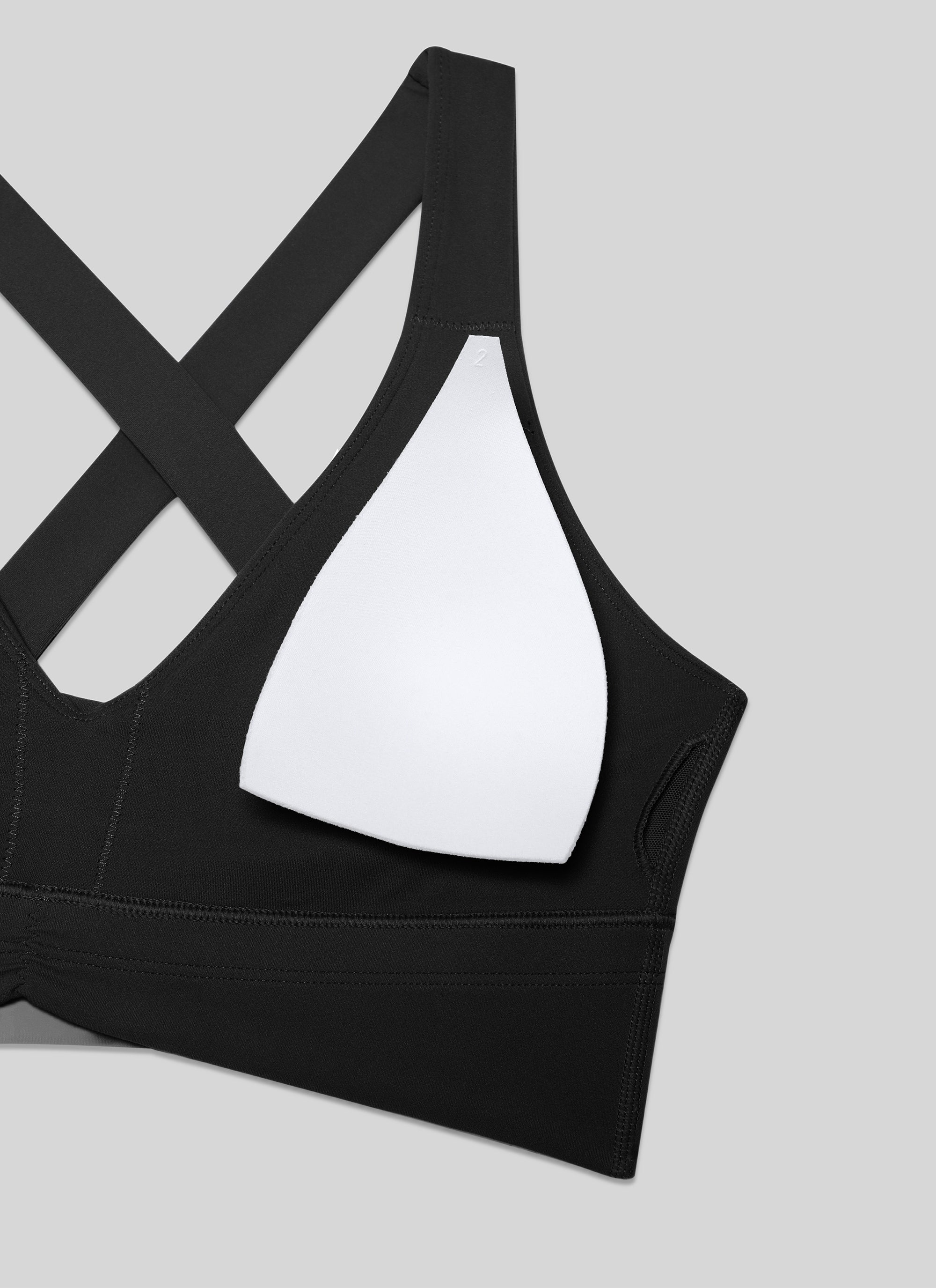 Ruched V Neck Longline Bra - Ruched Detail, V Neck, Longline