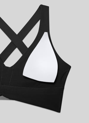Ruched V Neck Longline Bra - Ruched Detail, V Neck, Longline