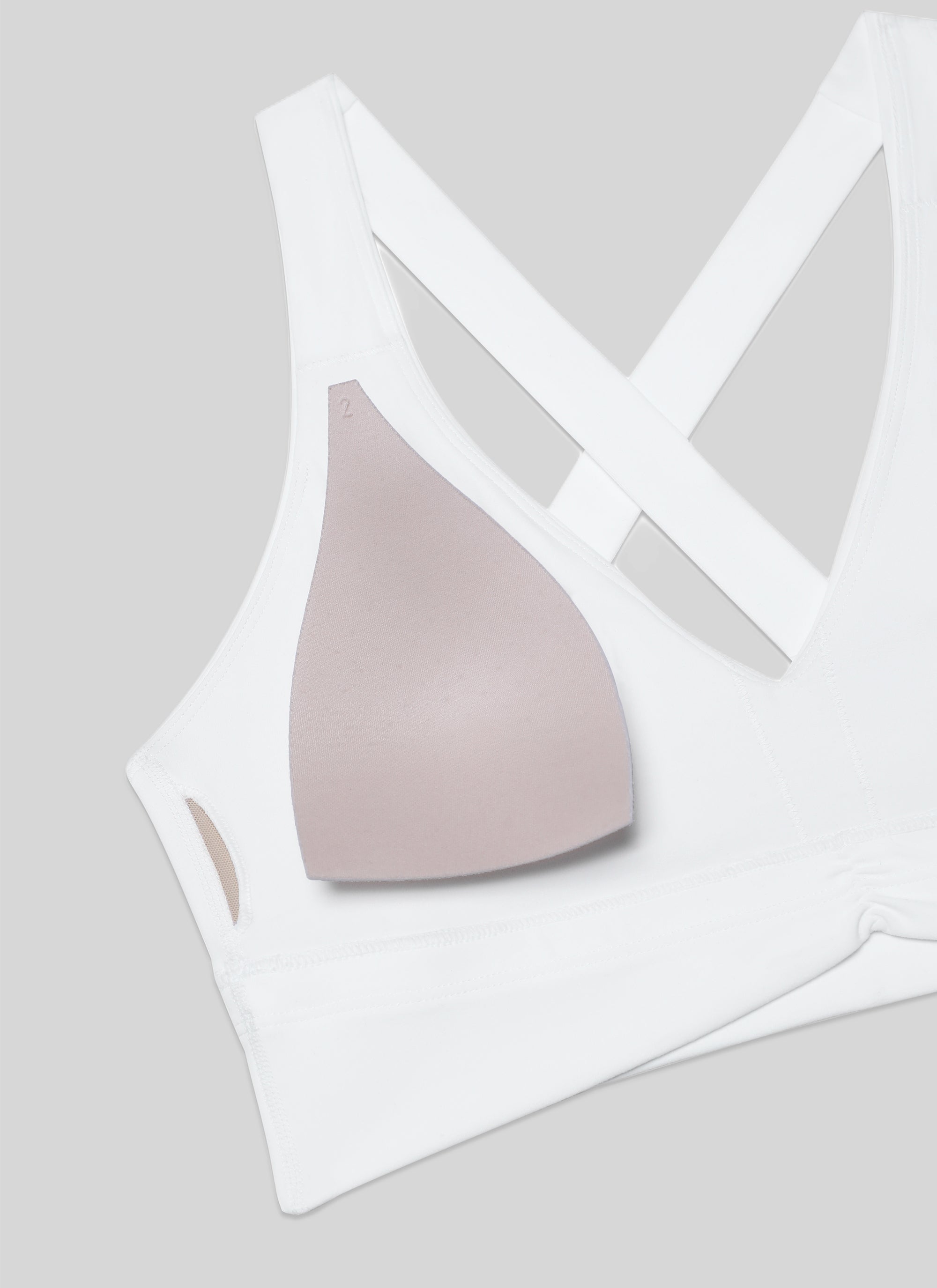Ruched V Neck Longline Bra - Ruched Detail, V Neck, Longline