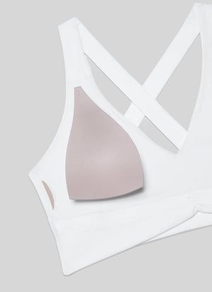 Ruched V Neck Longline Bra - Ruched Detail, V Neck, Longline