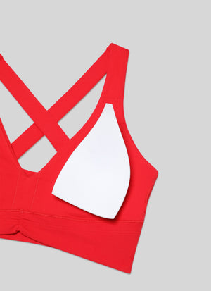 Ruched V Neck Longline Bra - Ruched Detail, V Neck, Longline