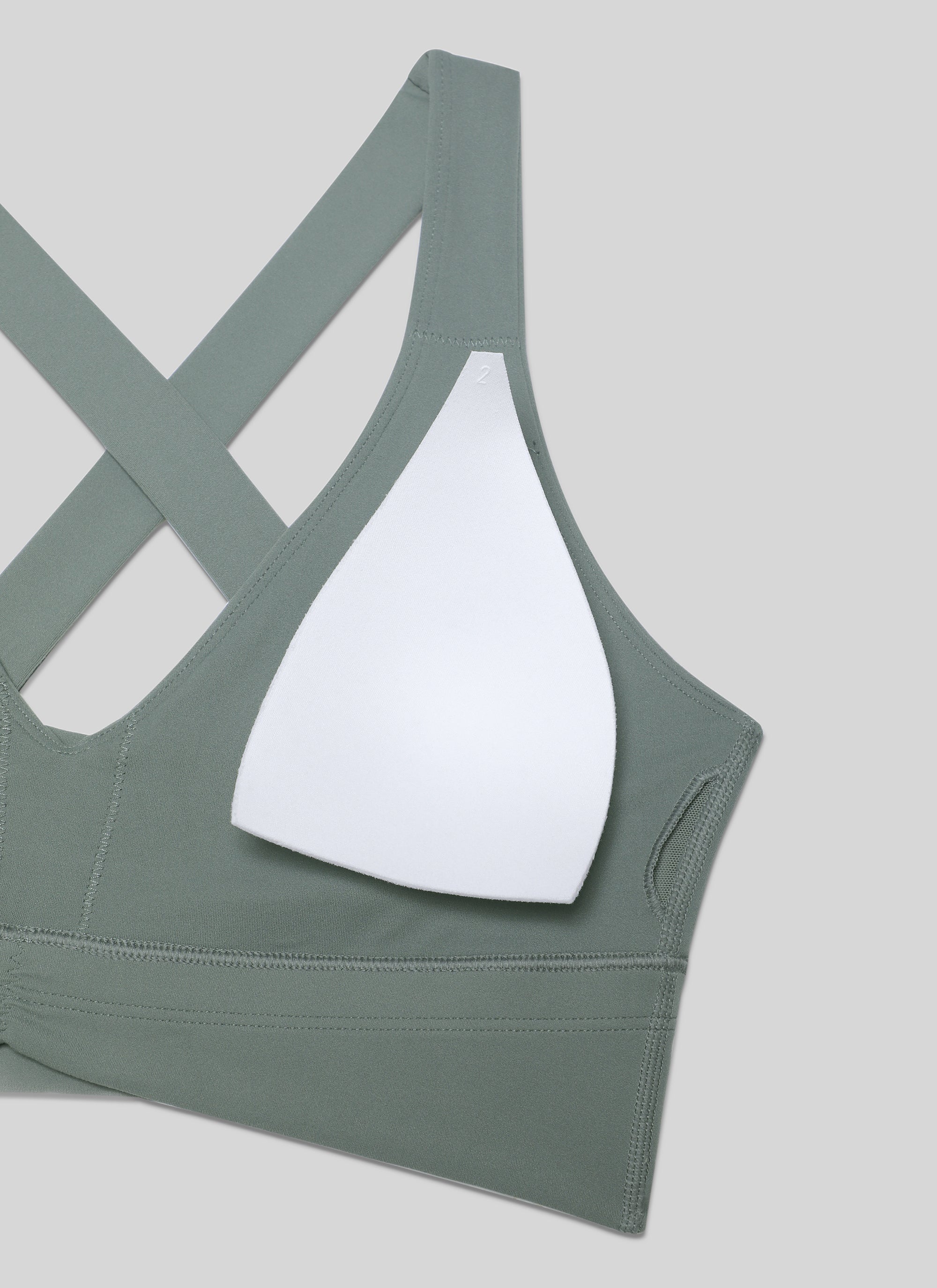 Ruched V Neck Longline Bra - Ruched Detail, V Neck, Longline