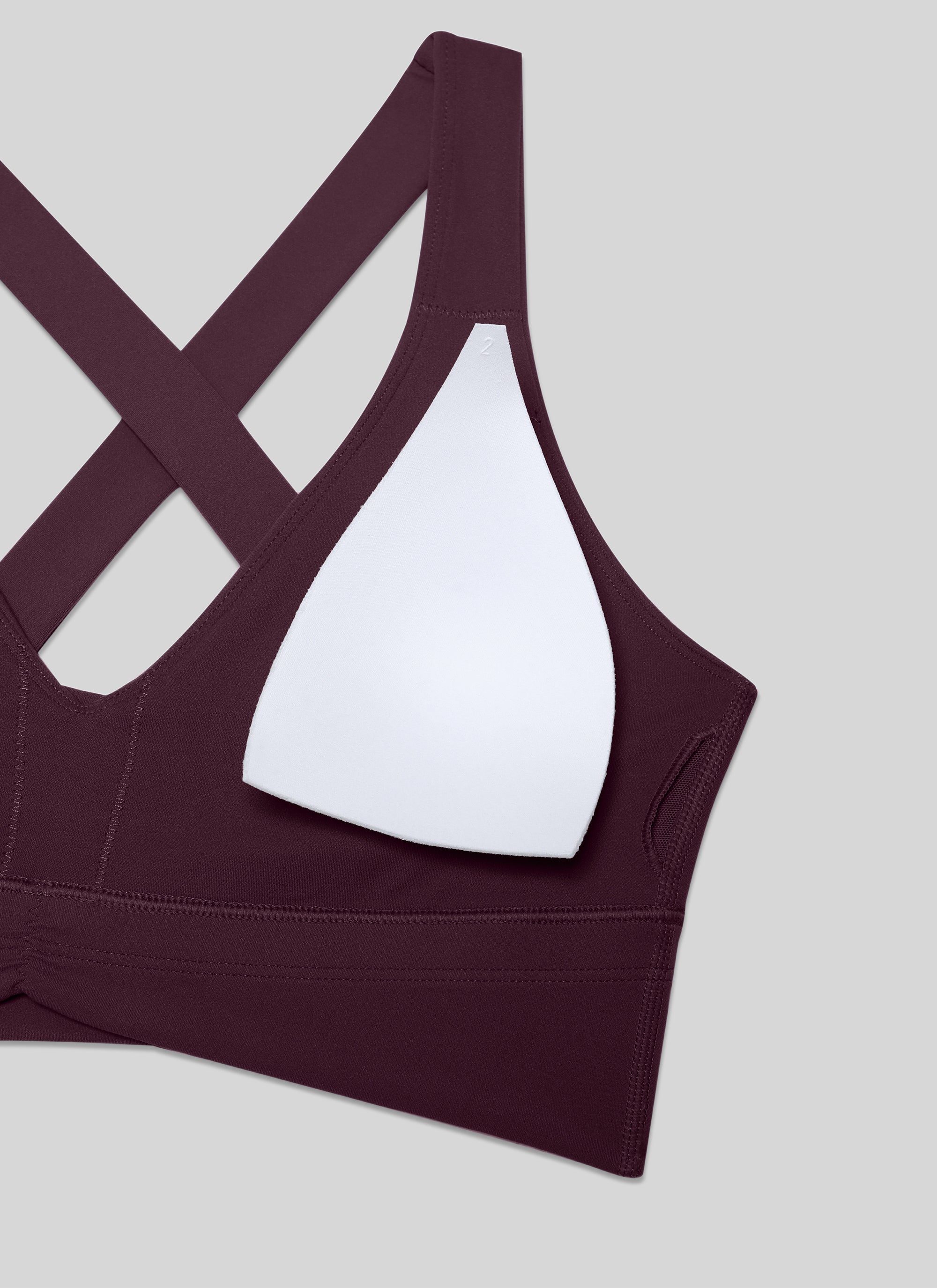Ruched V Neck Longline Bra - Ruched Detail, V Neck, Longline