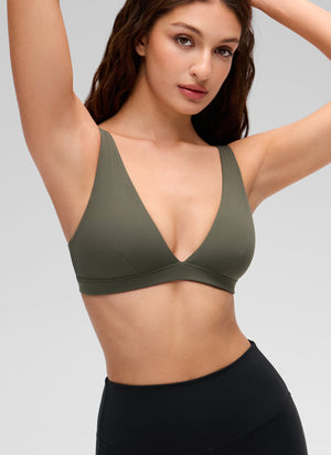 Double Lined V Neck Bra - V Neck, Double Layer