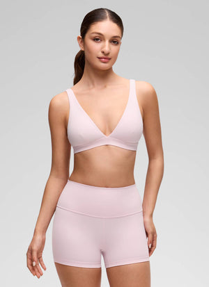 Double Lined V Neck Bra - V Neck, Double Layer - Pink