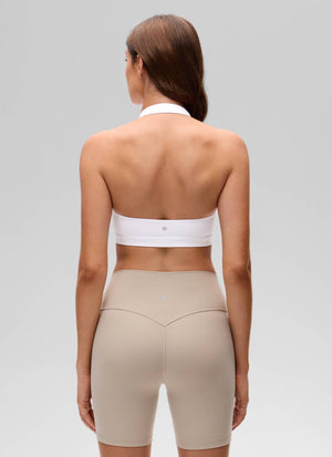 Open Back Sports Bra - Scoop Neck, Cut-out Back