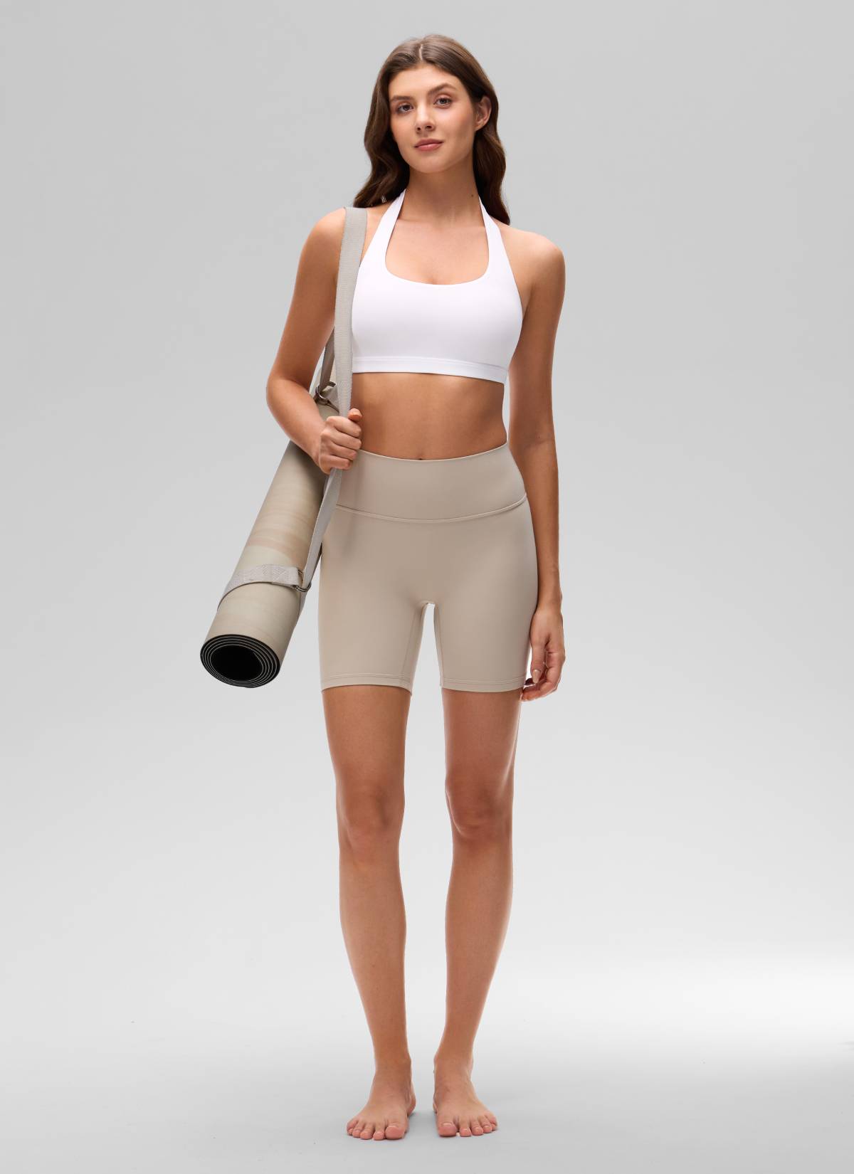 Open Back Sports Bra - Scoop Neck, Cut-out Back