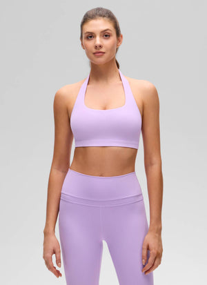 Open Back Sports Bra - Scoop Neck, Cut-out Back