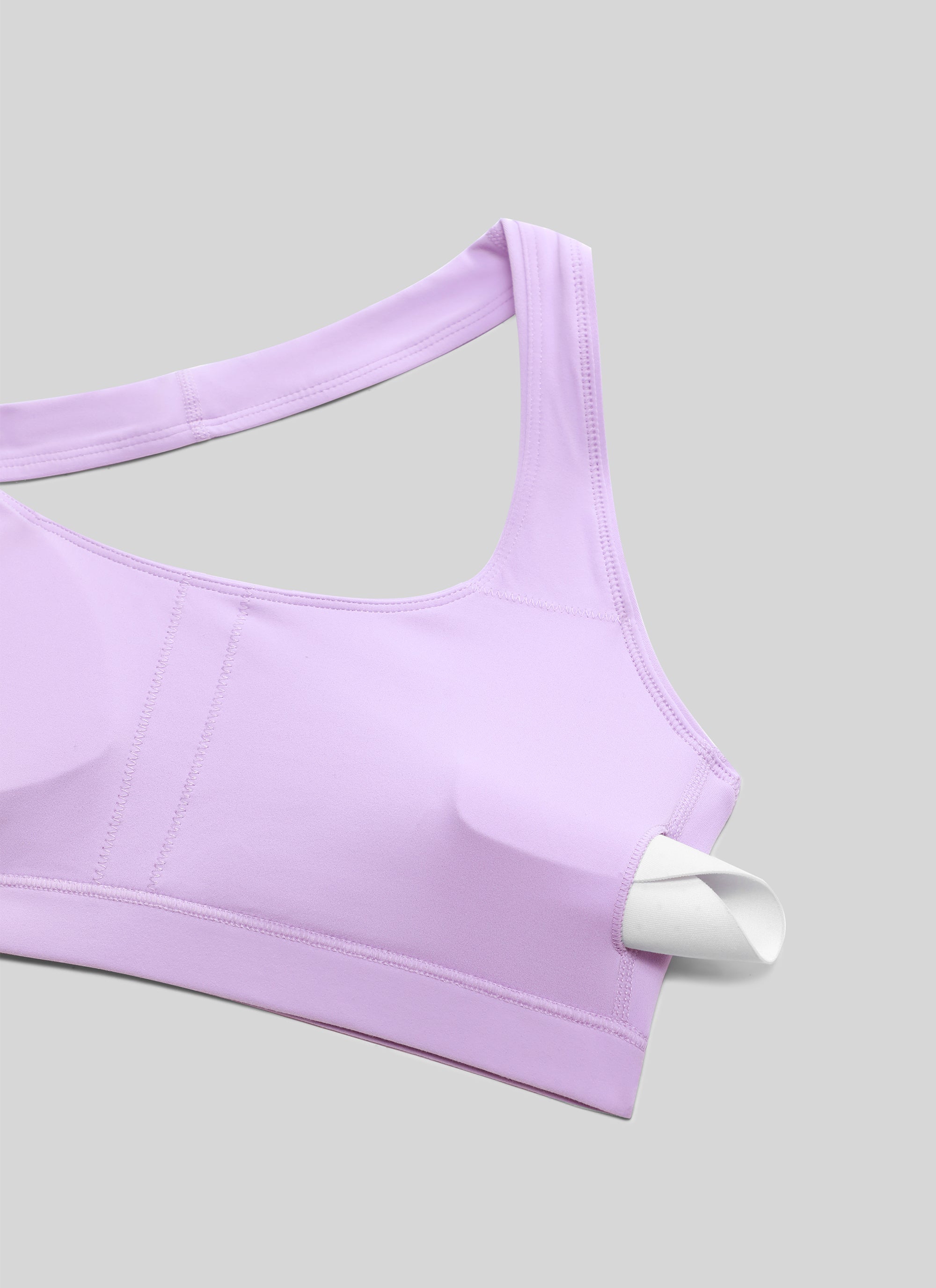 Open Back Sports Bra - Scoop Neck, Cut-out Back