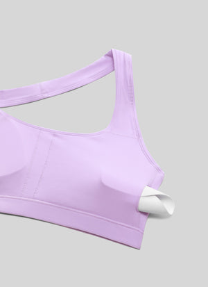 Open Back Sports Bra - Scoop Neck, Cut-out Back