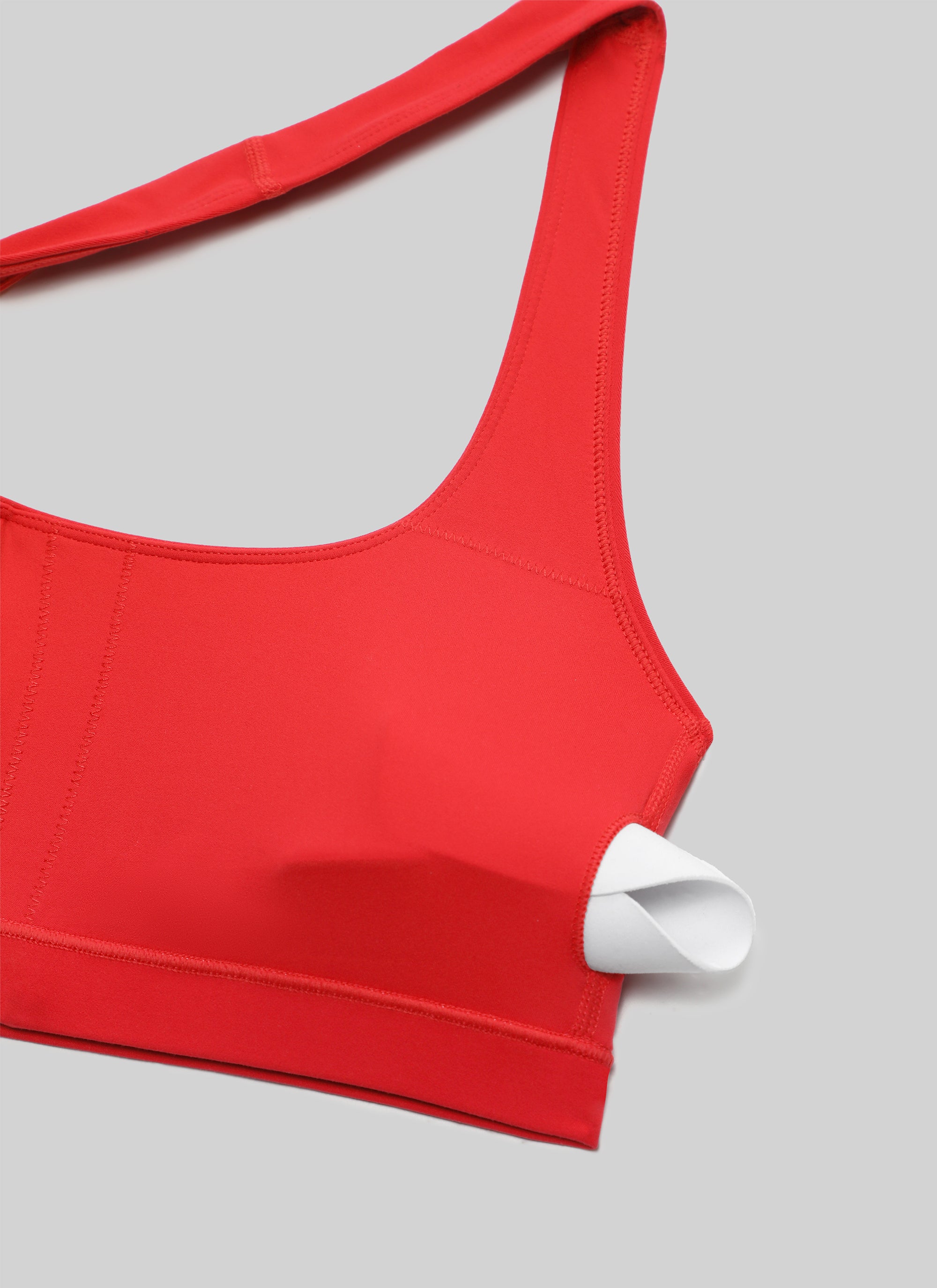 Open Back Sports Bra - Scoop Neck, Cut-out Back