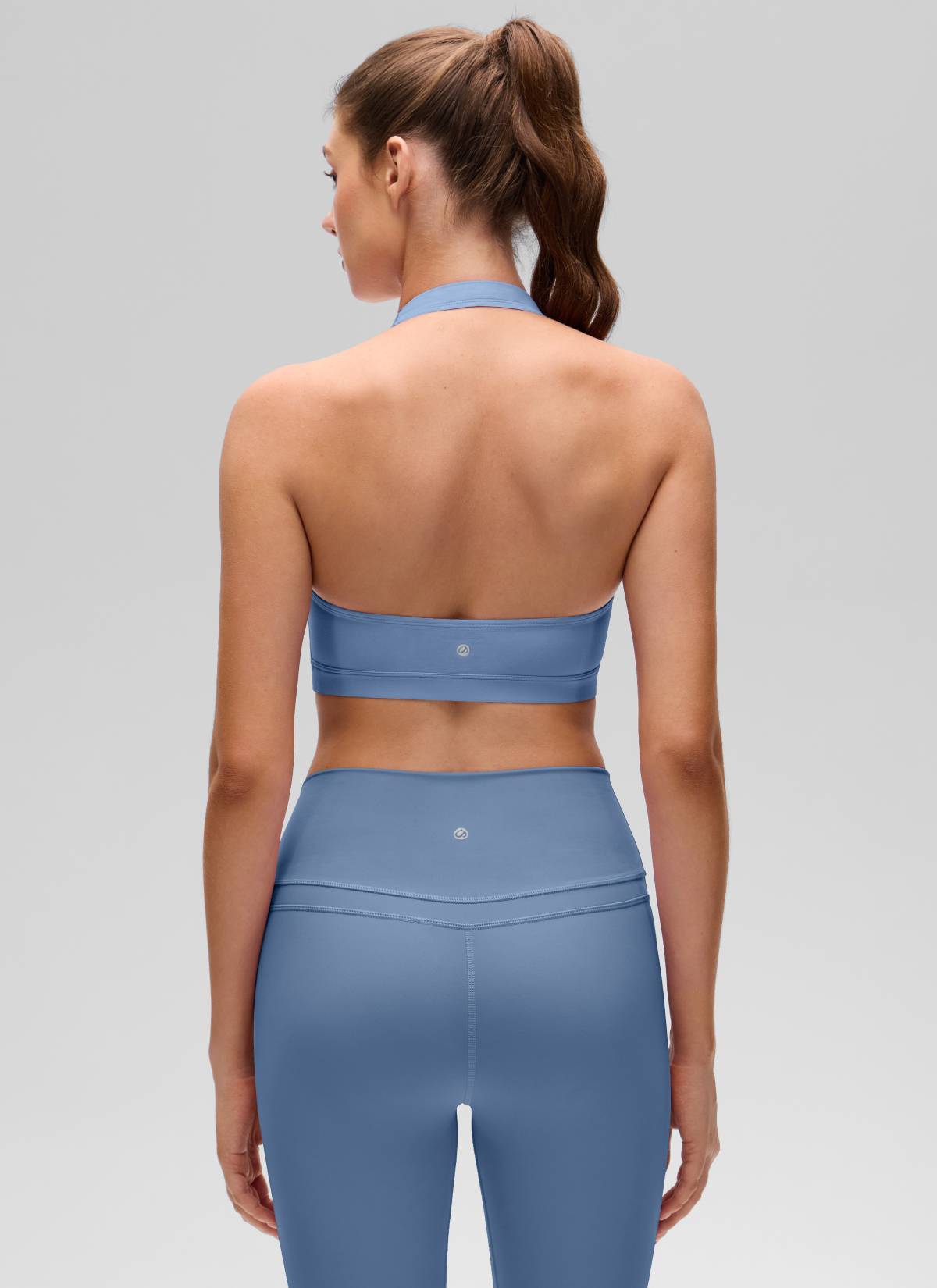 Open Back Sports Bra - Scoop Neck, Cut-out Back