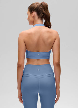 Open Back Sports Bra - Scoop Neck, Cut-out Back
