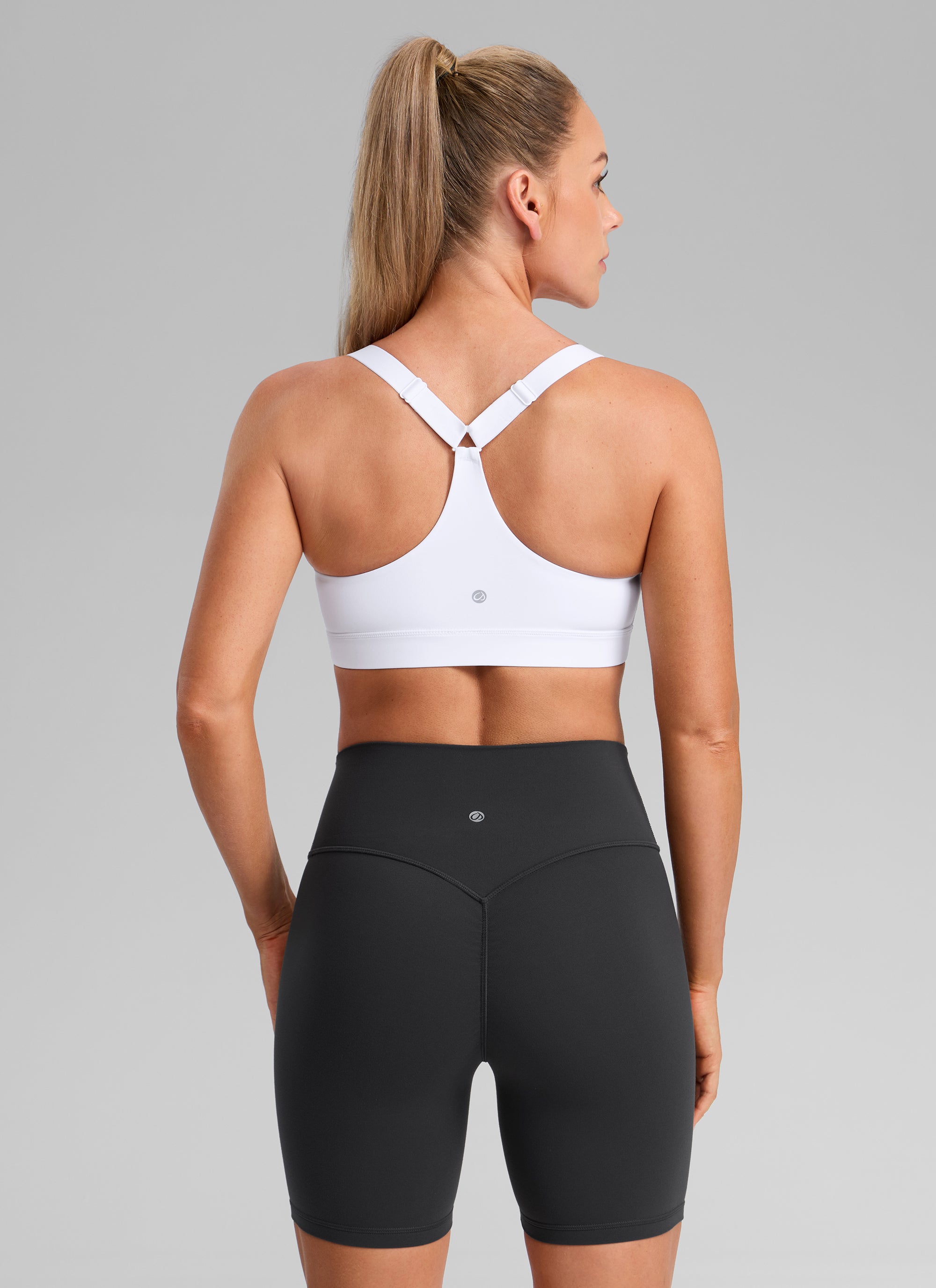 Adjustable Y Back Sports Bra - Y Back, Adjustable Straps - White