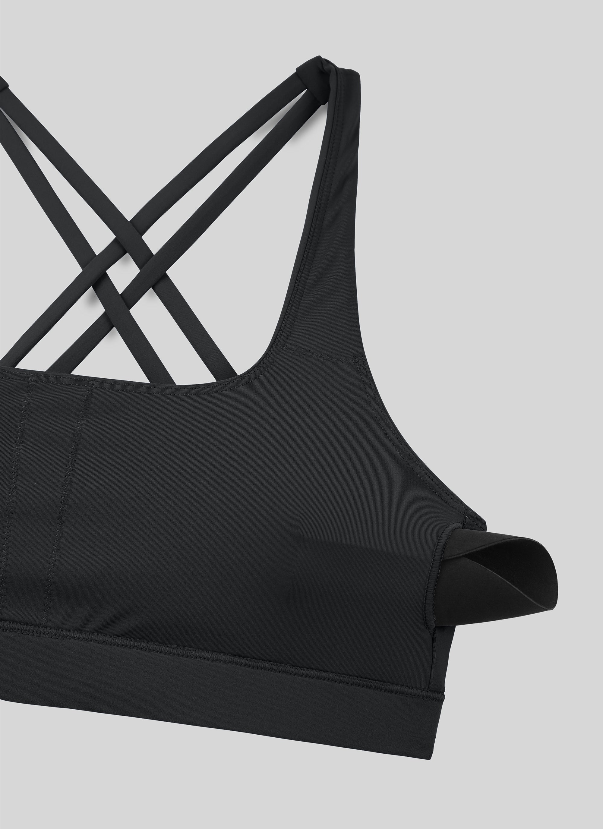 Criss Cross Back Sports Bra - Breathable Fabric, Secure Fit