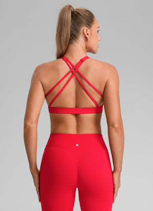 Criss Cross Back Sports Bra - Breathable Fabric, Secure Fit