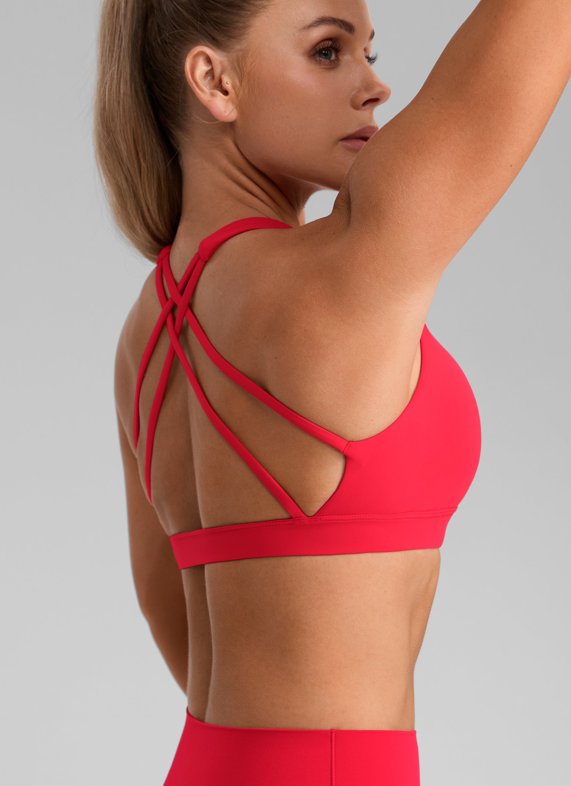 Criss Cross Back Sports Bra - Breathable Fabric, Secure Fit