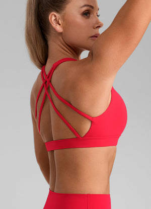Criss Cross Back Sports Bra - Breathable Fabric, Secure Fit