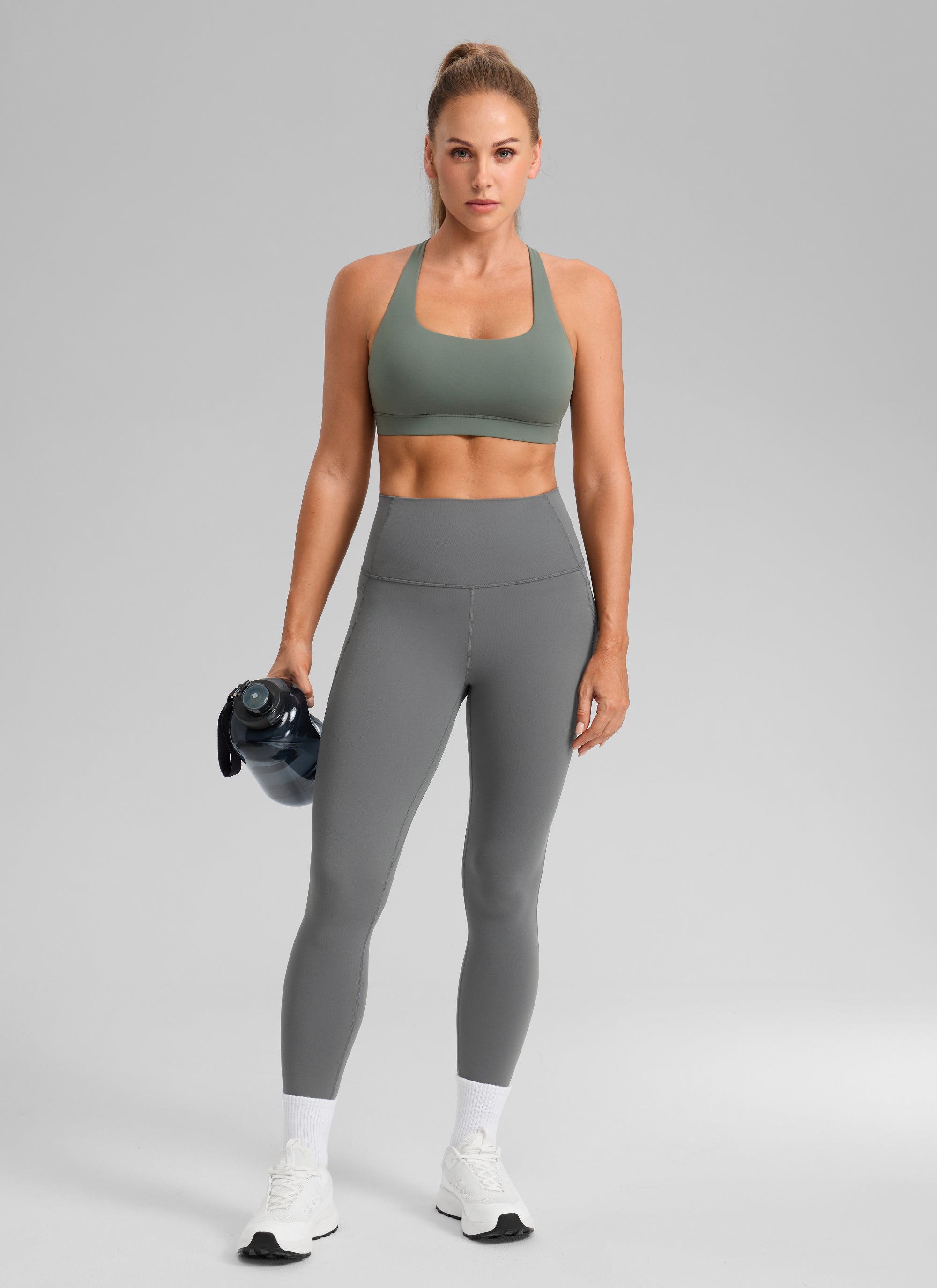 Criss Cross Back Sports Bra - Breathable Fabric, Secure Fit
