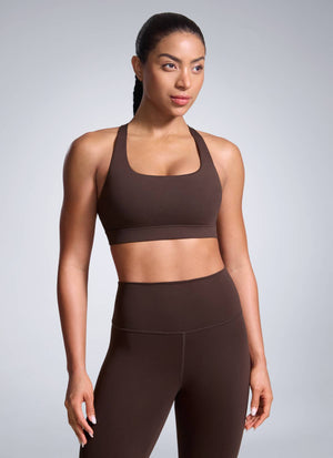 Criss Cross Back Sports Bra - Breathable Fabric, Secure Fit
