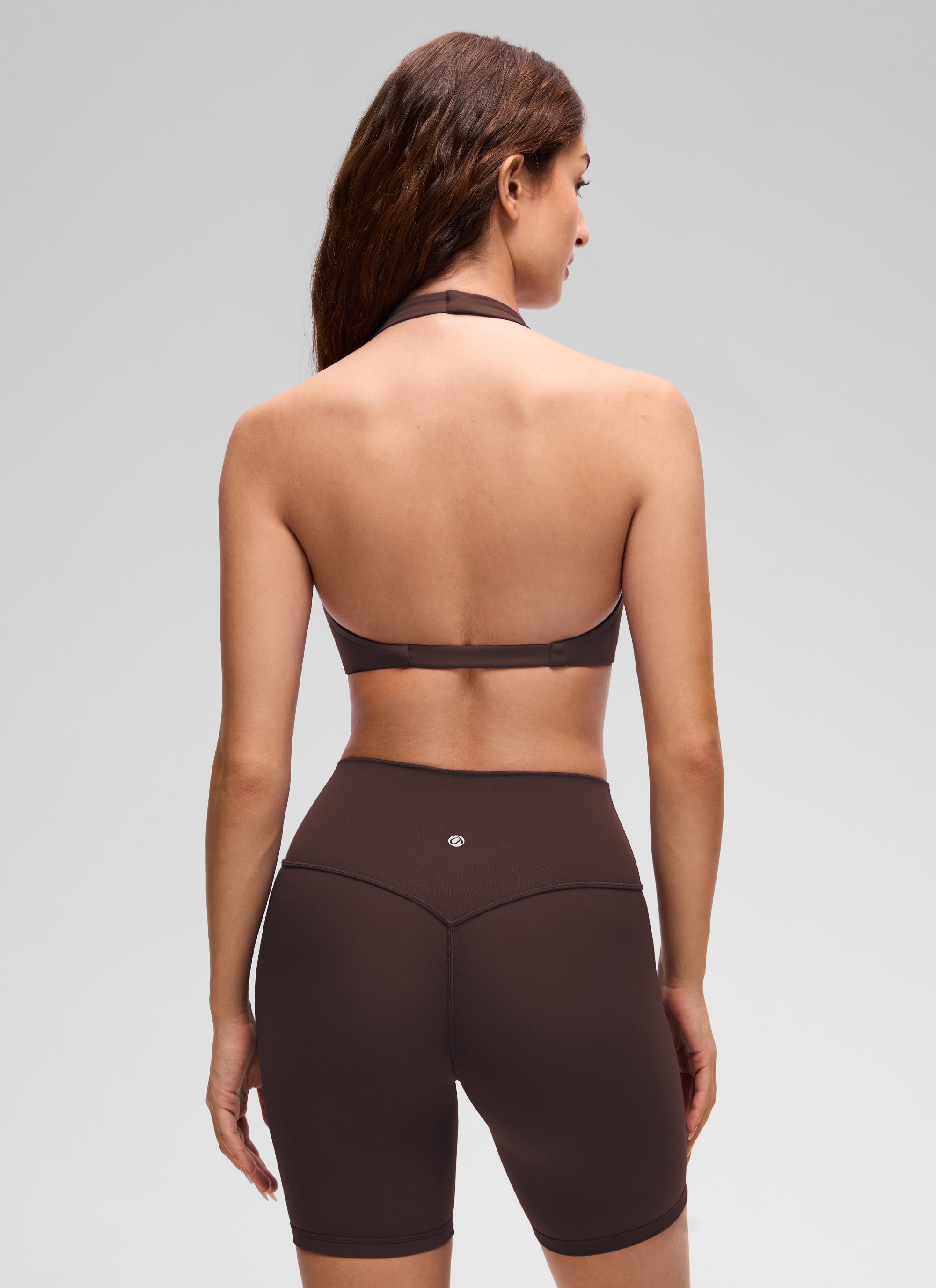 Halter Neck Sports Bra - Twist Front, Double Lined