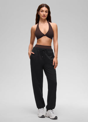 Halter Neck Sports Bra - Twist Front, Double Lined