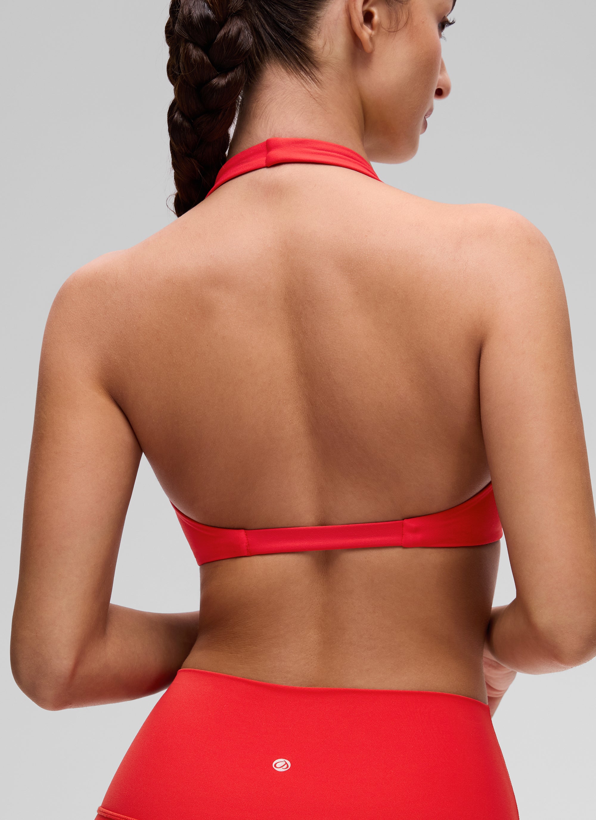 Halter Neck Sports Bra - Twist Front, Double Lined