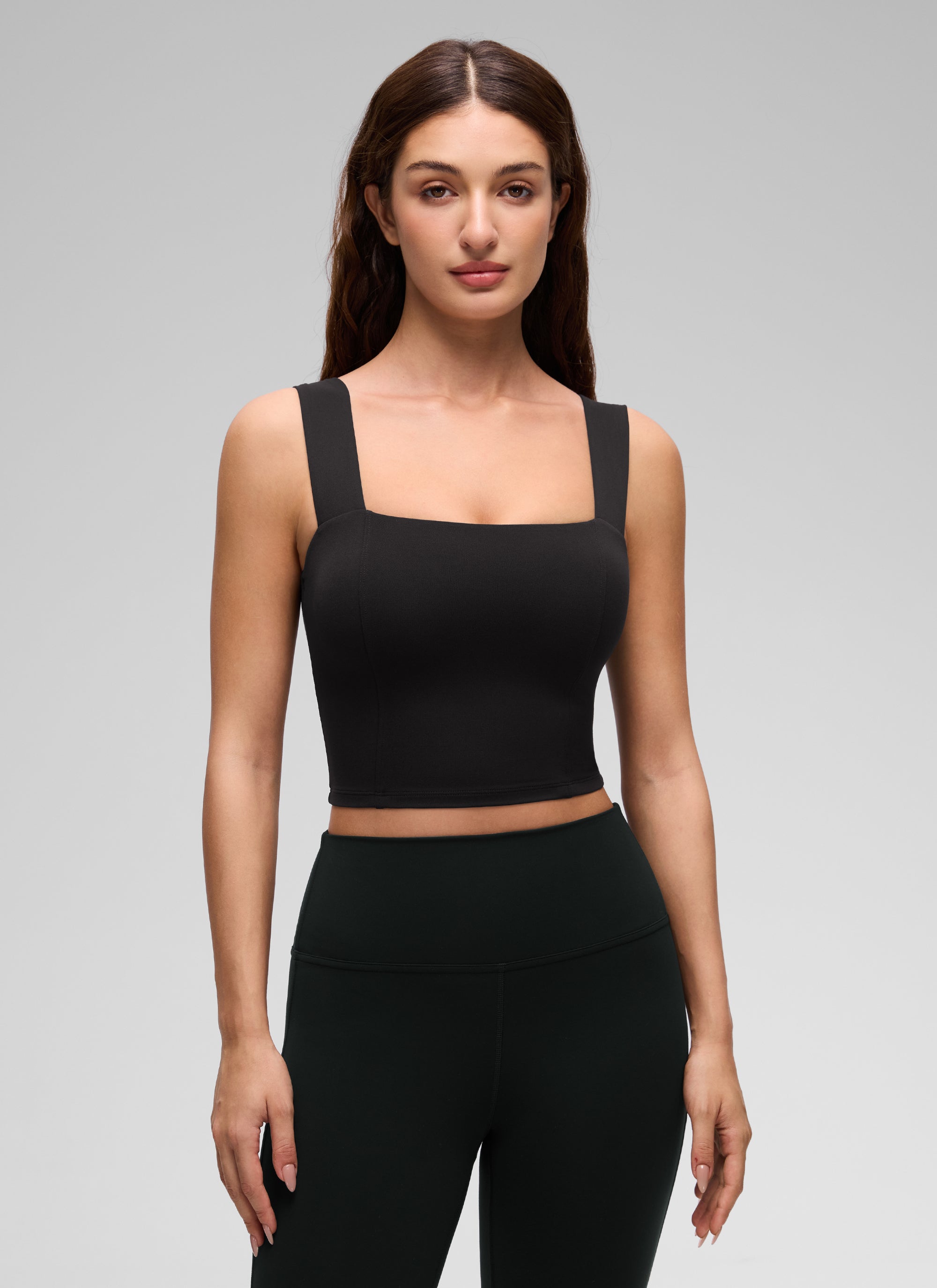 Wide Strap Bra Tank Top - Wide Straps, Built-in Support