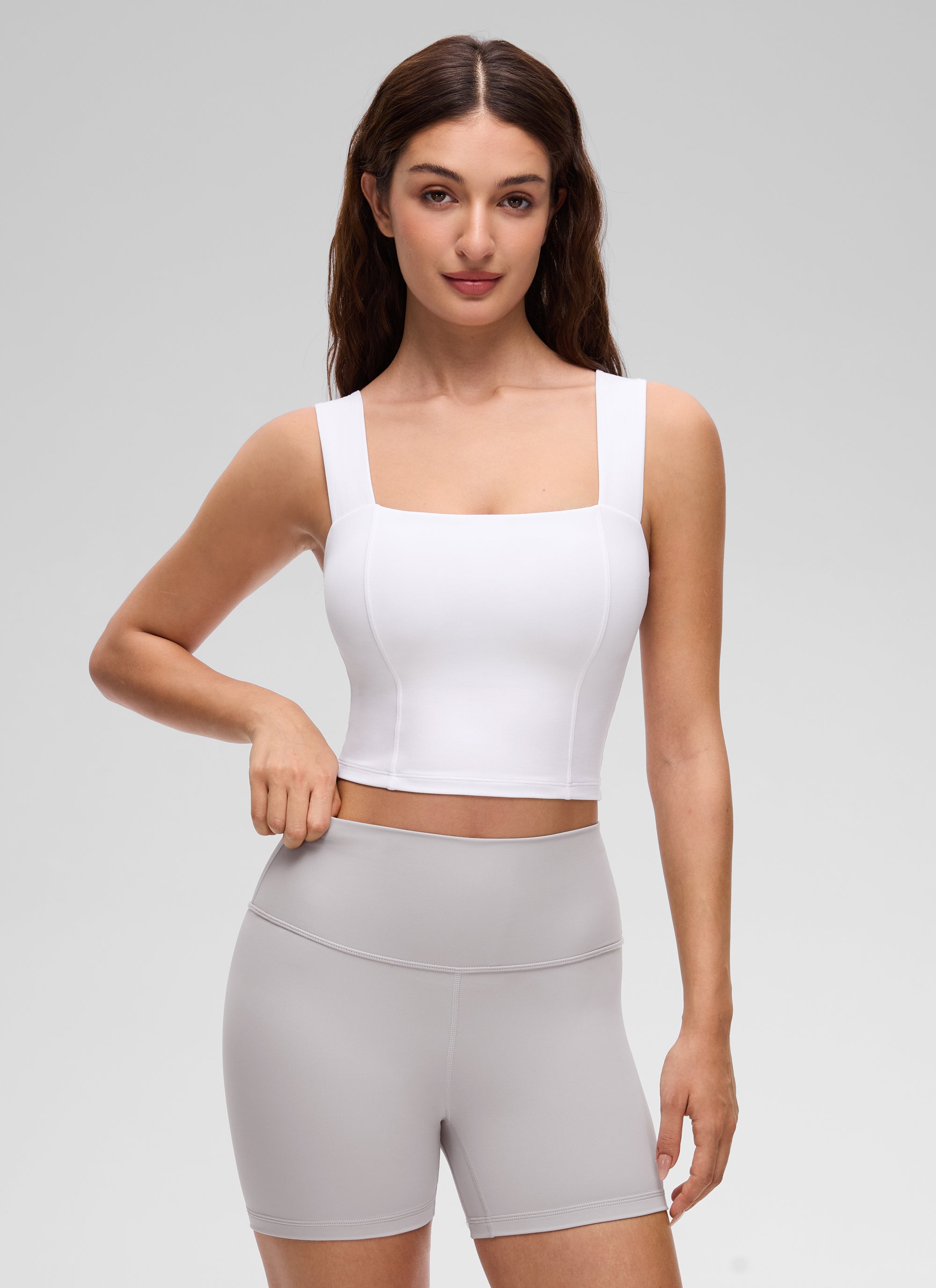 Wide Strap Bra Tank Top - Wide Straps, Built-in Support