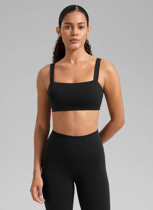 Square Neck Wide Strap Bra - Square Neck, Broad Straps