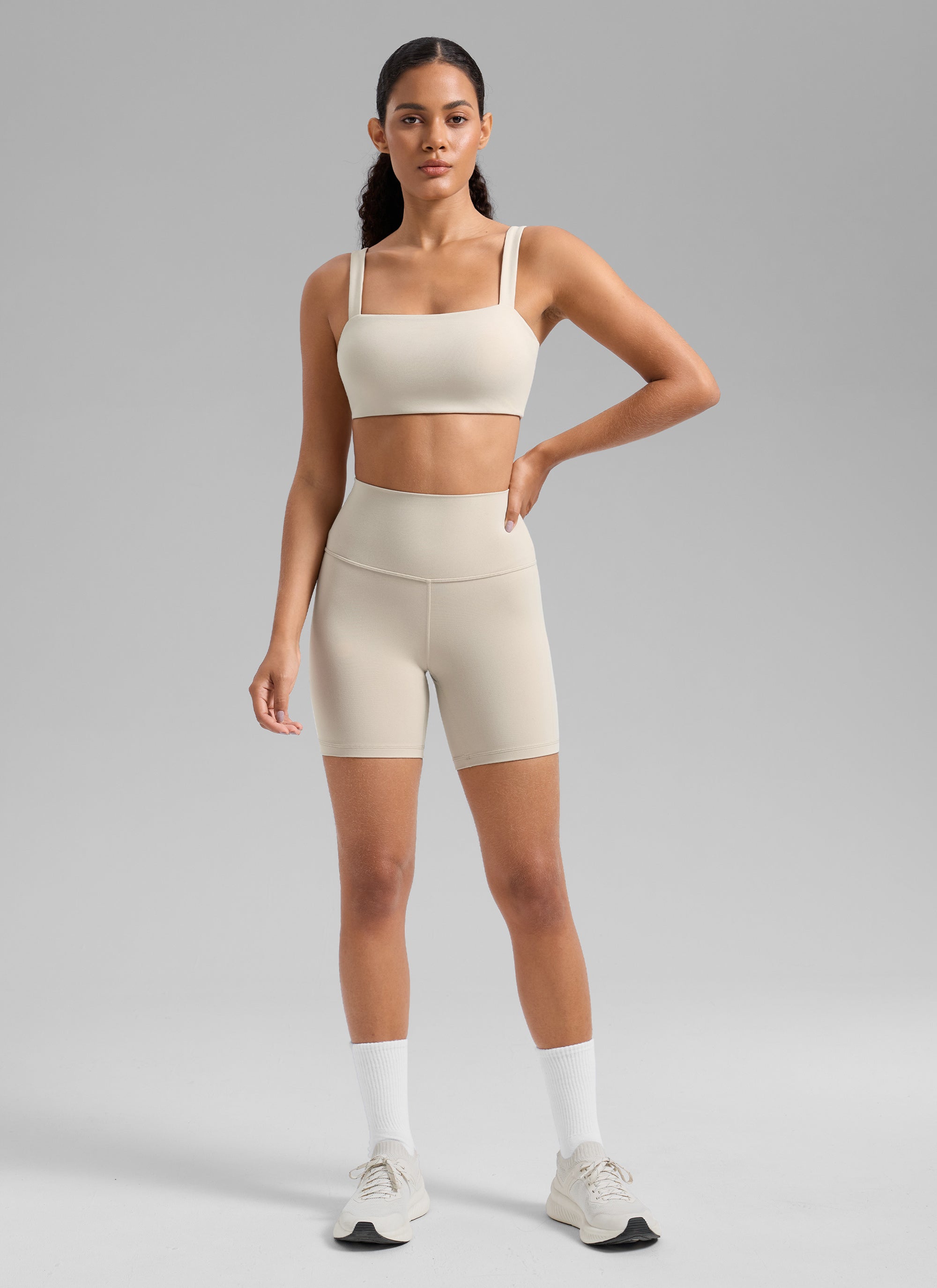 Square Neck Wide Strap Bra - Square Neck, Broad Straps