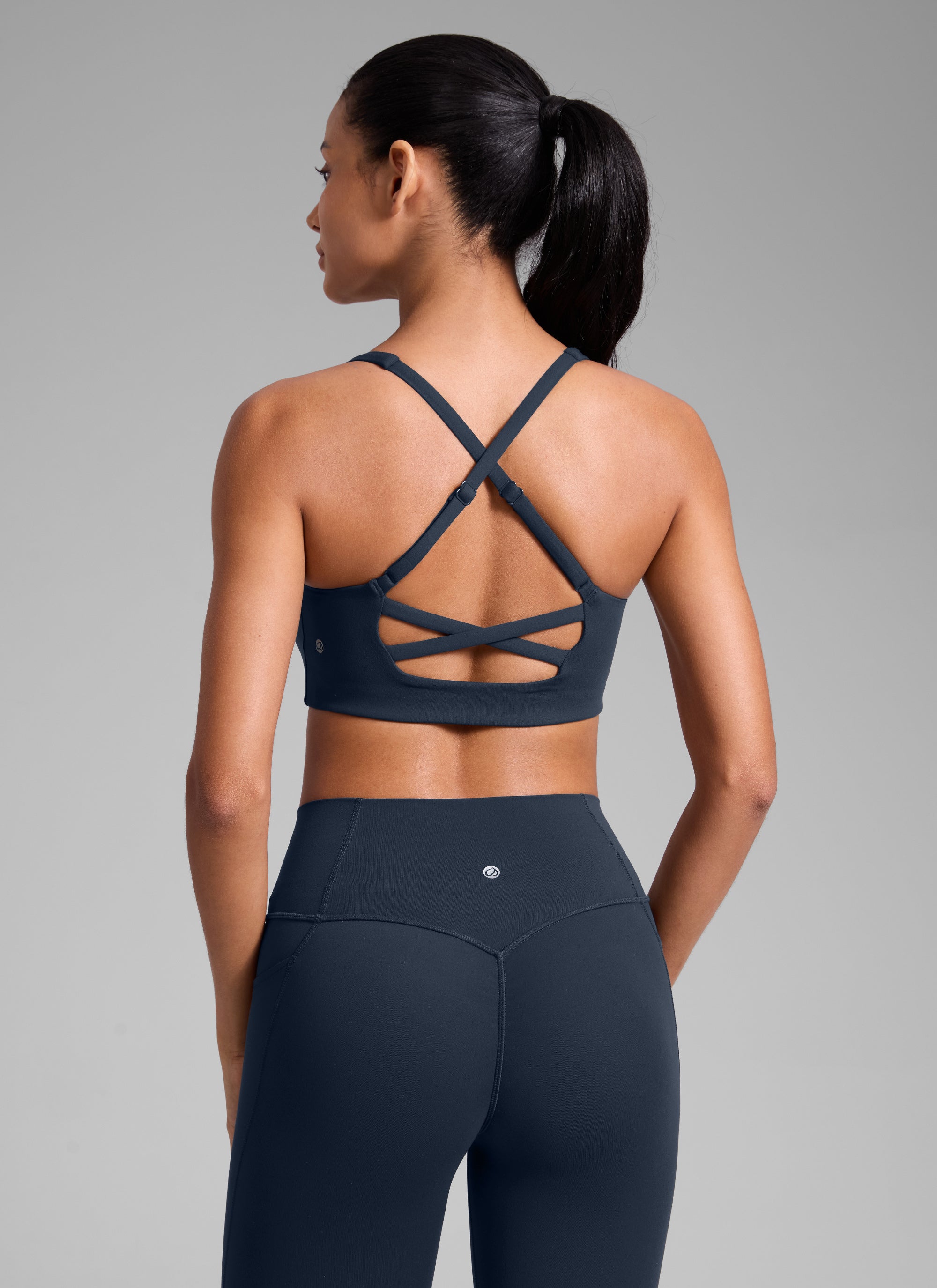 U Neck Cross Back Bra - U Neck, Cross Back - Twilight Blue