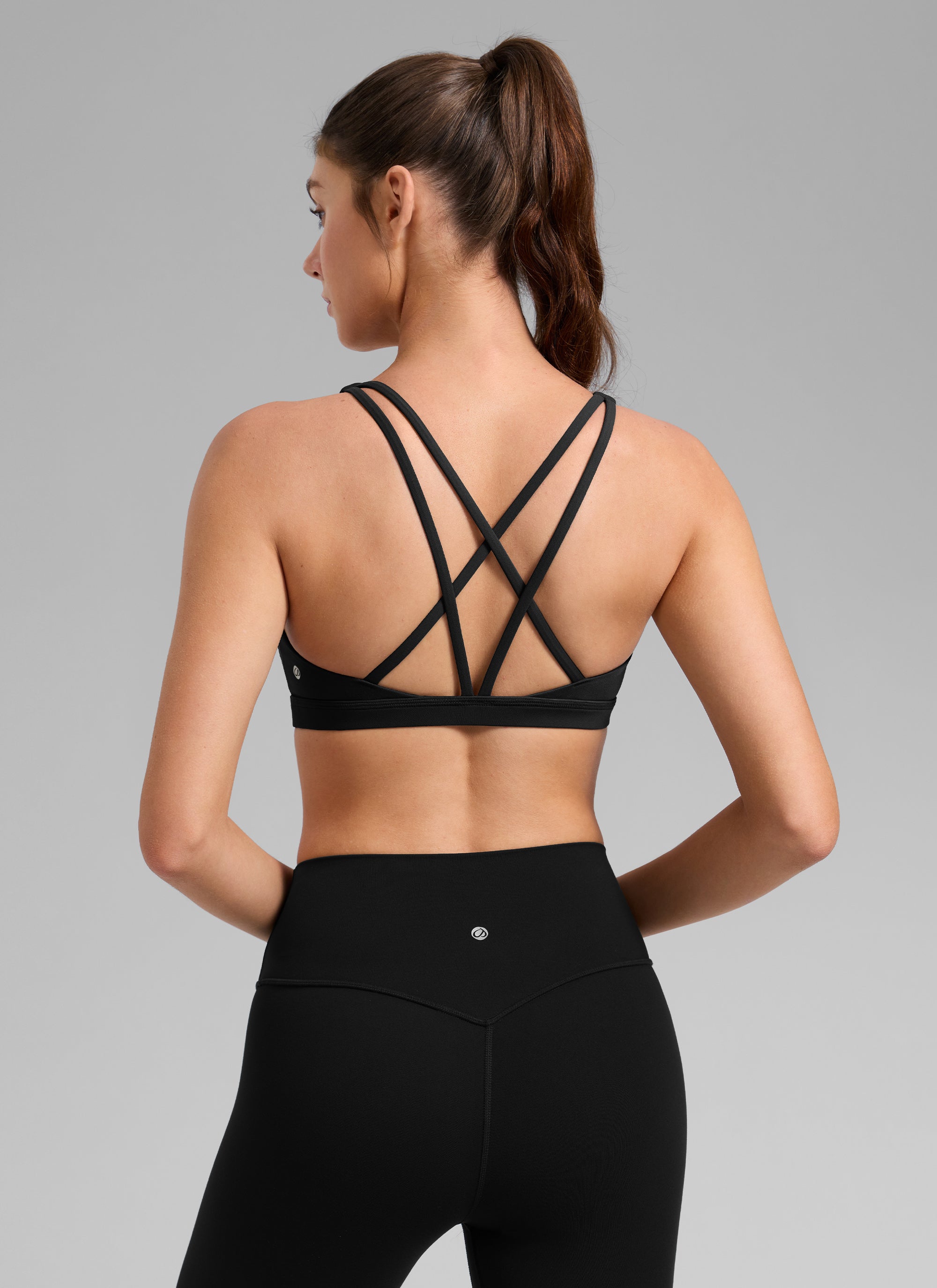 Low Cut Strappy Bra - Low Neckline, Strappy Design