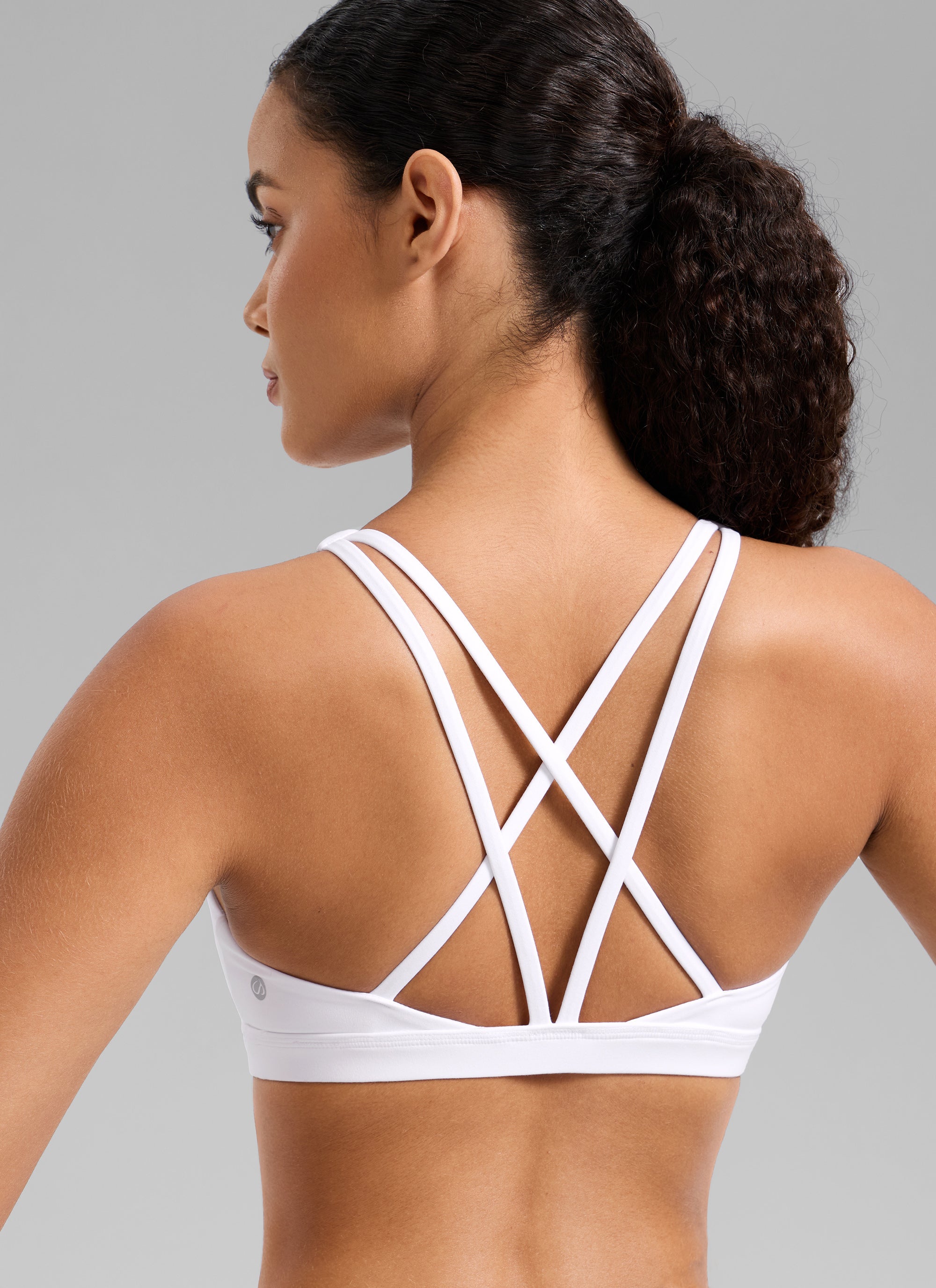 Low Cut Strappy Bra - Low Neckline, Strappy Design