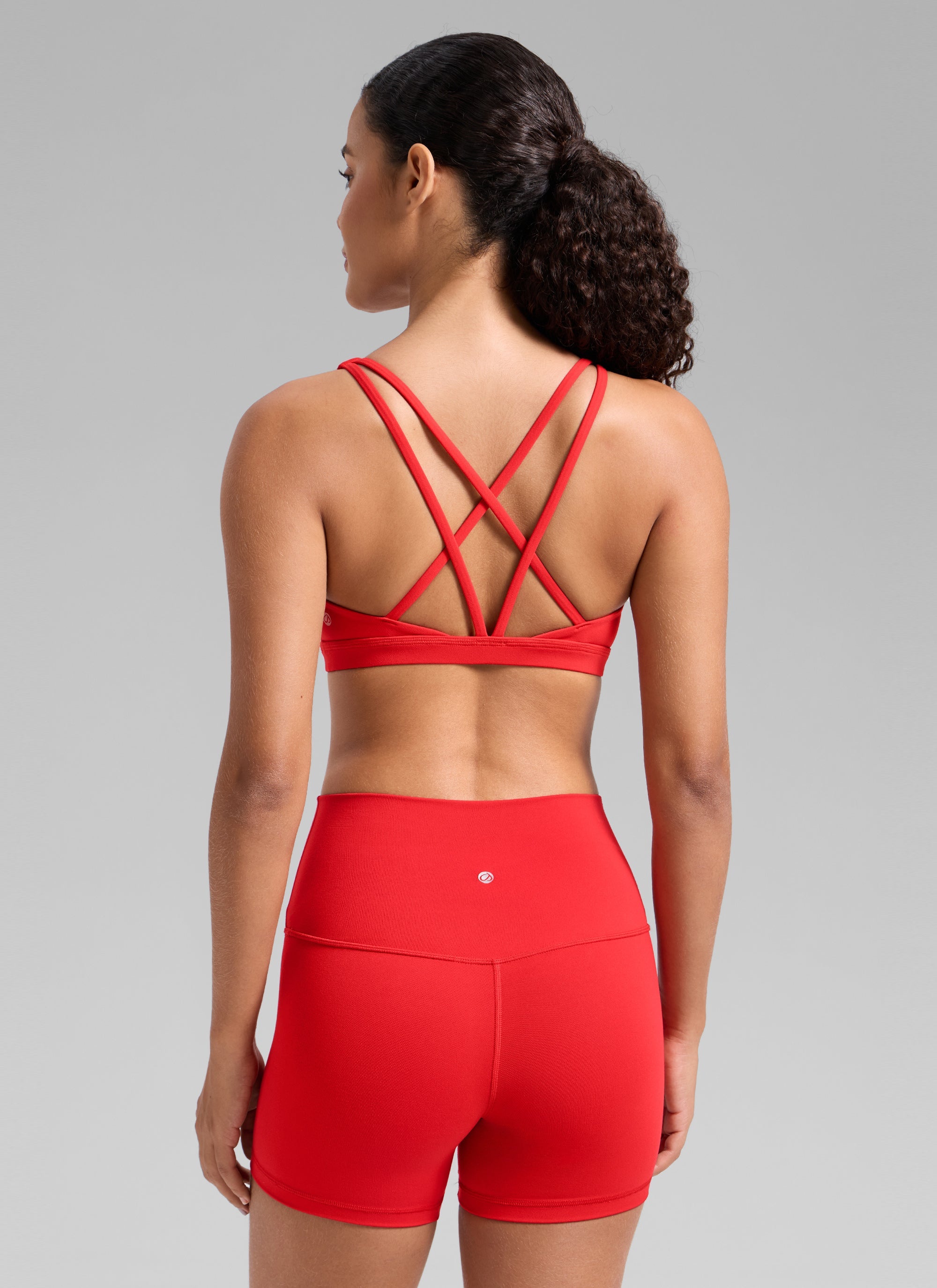Low Cut Strappy Bra - Low Neckline, Strappy Design