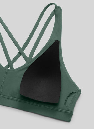 Low Cut Strappy Bra - Low Neckline, Strappy Design