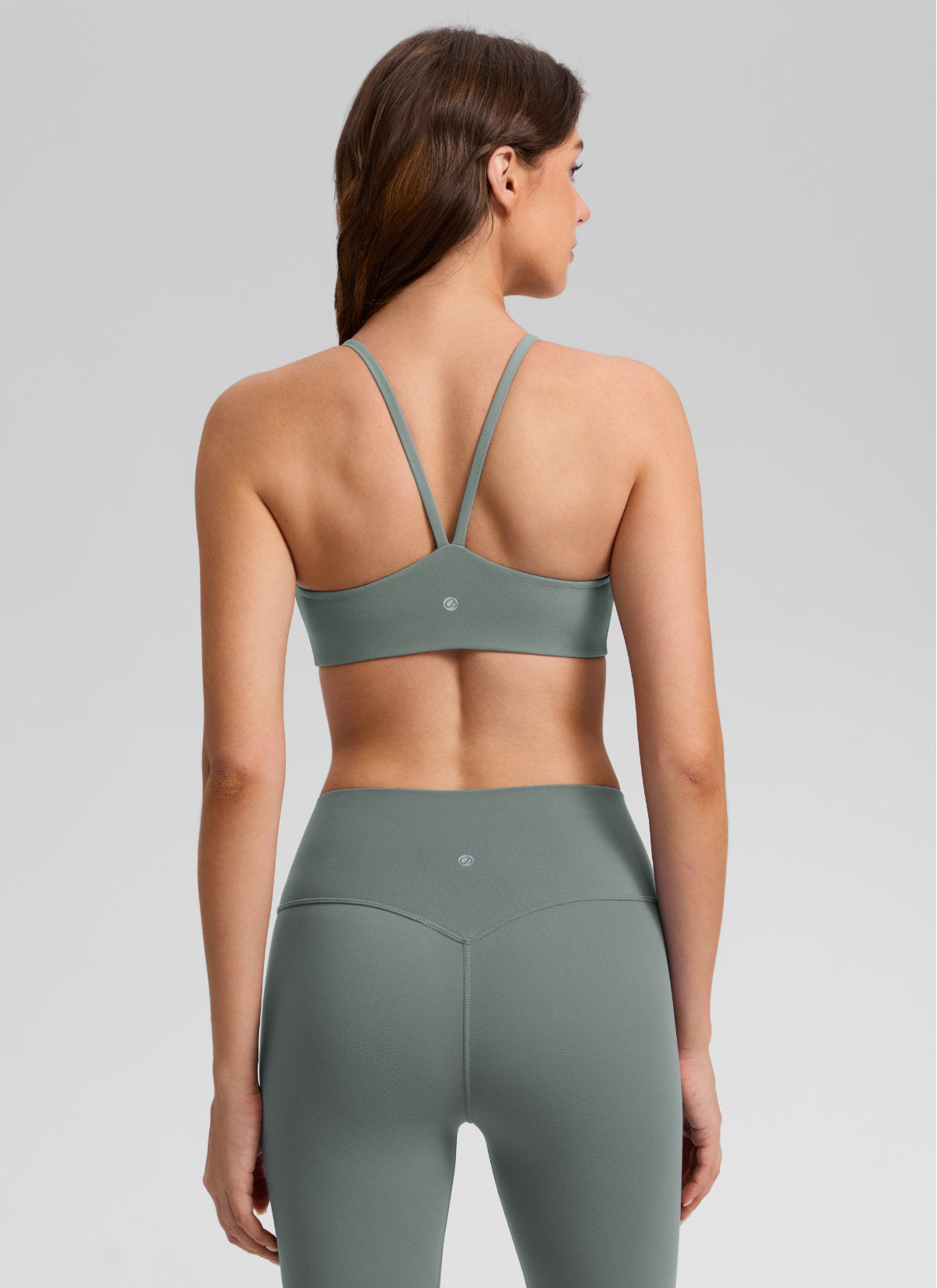 Double Lined V Back Bra - V Back, Shape Retention - Grey Sage
