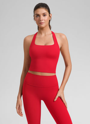 Racerback Bra Tank Top - Racerback, Shelf Bra - Red