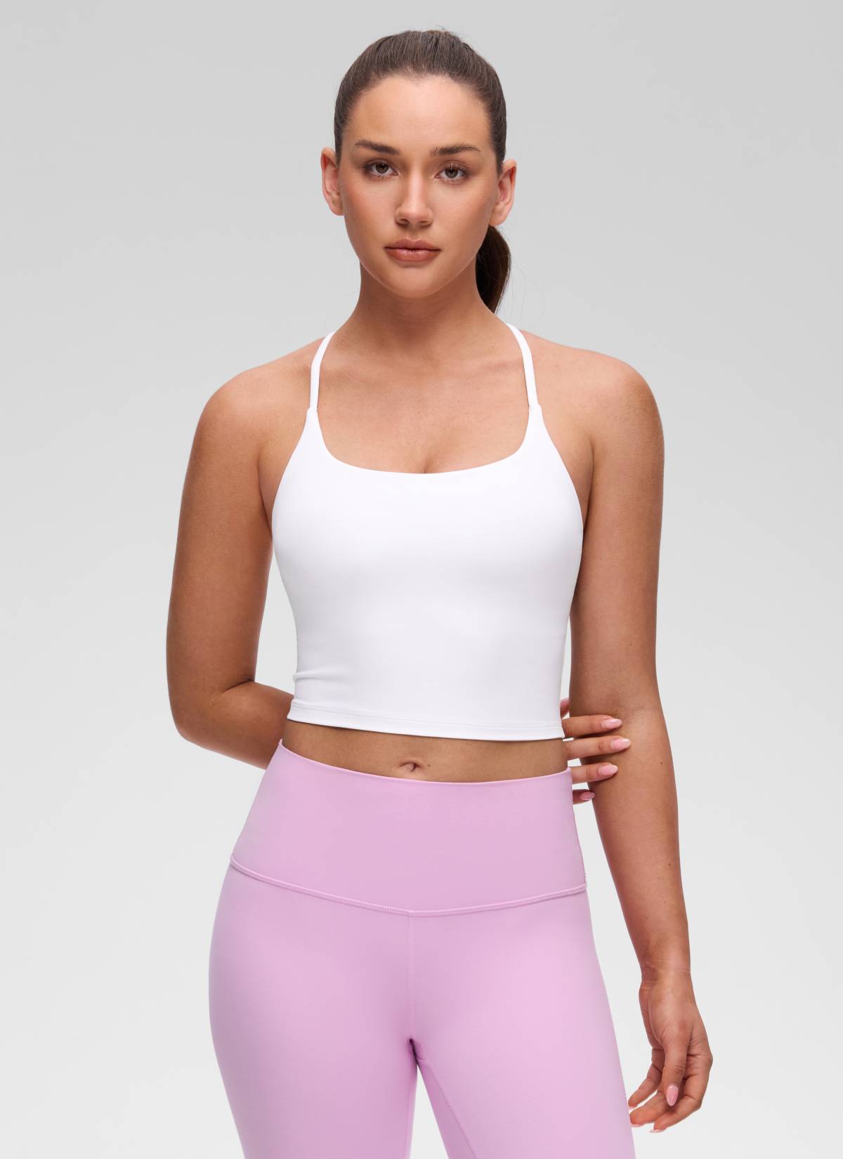 Cross Back Bra Tank Top - Twist Cross Back, Built-in Support